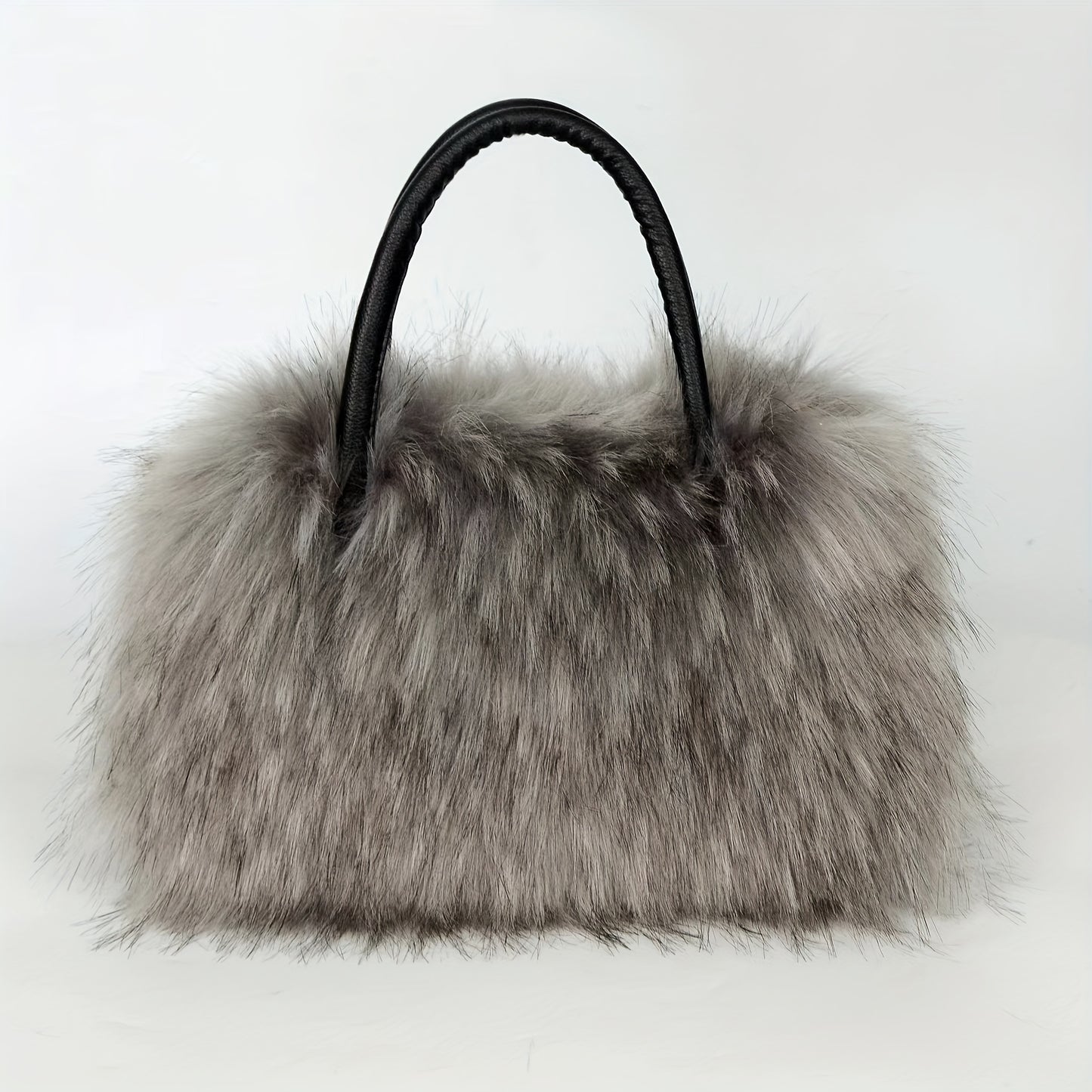 Trendy Faux Fur Tote Bag - Y2K Plush Fluffy Shoulder Handbag for Street Wear